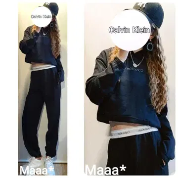 CALVIN KLEIN 허리 로고 테이프 스웨트 팬츠 조거 팬츠
