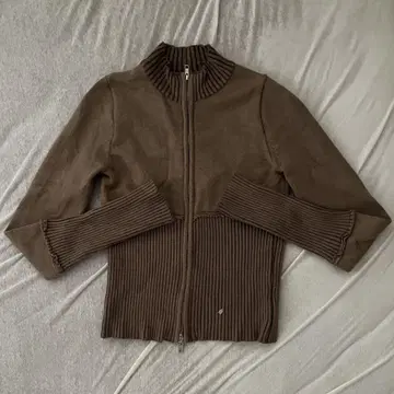 GLOWNY twotone knit zip-up 니트