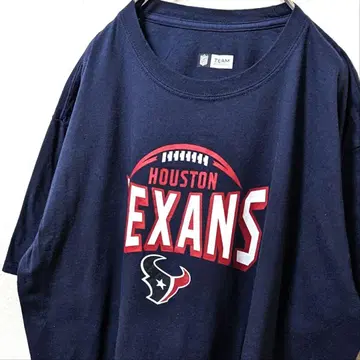 NFL 휴스턴 텍사스 로고 티셔츠 블랙 검정 XL 구제 의류