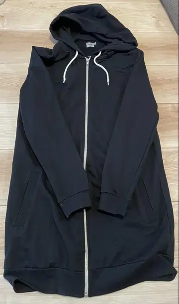 ASOS 아소스 상의 롱 기장 집업 후드티 블랙