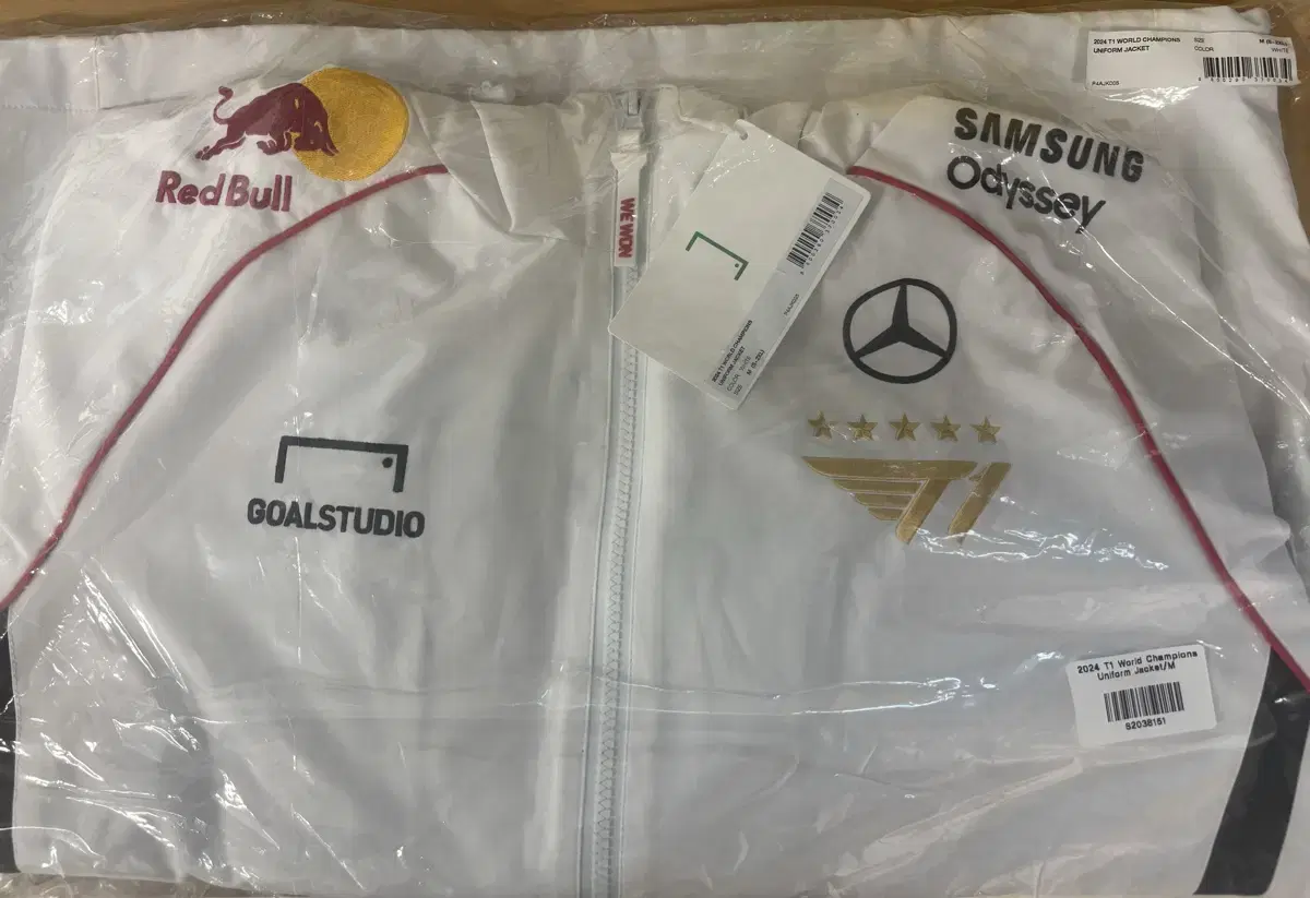 T1 2024 Uniform World Championship Jacket White 5 Stars M