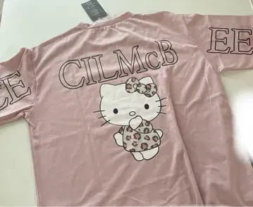 헬로키티 50주년 반팔 티셔츠 핑크 새상품 세실 맥비