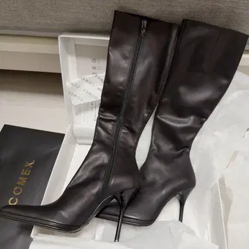 미사용 새상품 코멕스 블랙스무스 롱 부츠 하이힐 부츠