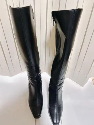 블랙 롱 부츠 슬림 핏