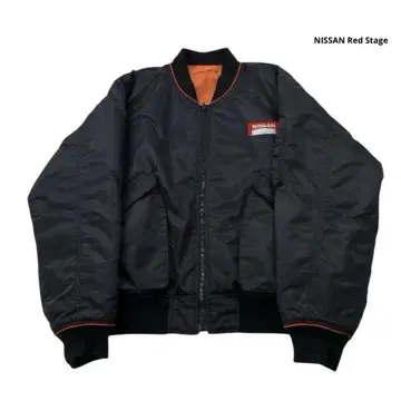 NISSAN Red Stage 블루종 닛산 자수 블랙 L