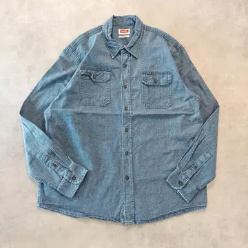 Wrangler 랭글러 데님 셔츠 블루 구제 의류 XL 파랑 14468