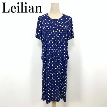 LA6654 레리안 반팔 도트 롱 원피스 네이비 폴리에스테르 13