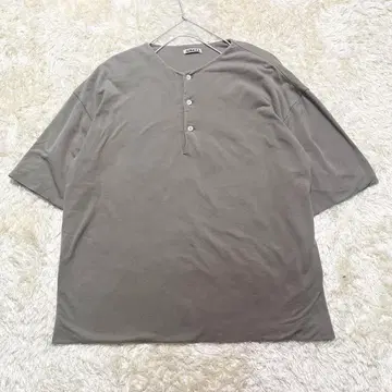 컨디션 최상 AURALEE 티셔츠 폴로 셔츠풍 티셔츠 코튼 카키
