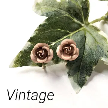 빈티지 핑크 장미 작은 귀걸이 vintage earrings
