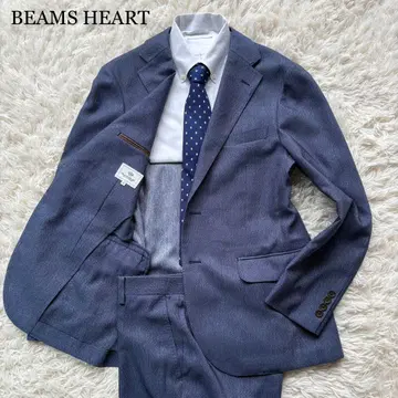 BEAMS HEART 스트레치 데님 셋업 세탁 가능 블루 계열 46