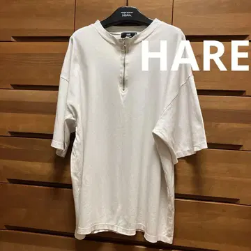 HARE 화이트 반팔 티셔츠 하레