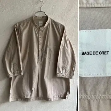 새상품급 sage de cret 밴드 카라 풀오버 셔츠 베이지