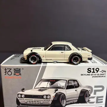 POP RACE 하코스카 GT-R V8 드리프트 화이트 164 미니카