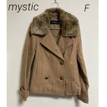0123 mystic 미스틱 베이지 더블 브레스트 피코트 F