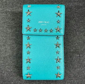 부속품 포함 JIMMY CHOO 지미추 숄더백 터콰이즈 블루