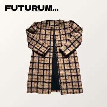 FUTURUM... (이탈리아제) 노카라 체크 코트 여성용 M