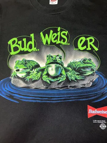 90s Budweiser 버드와이저 3마리 개구리 티셔츠