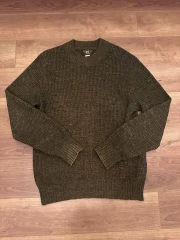 RRL 더블 아 모크넥 스웨터 M 다크 그린