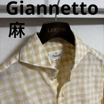 Giannetto (지안네토) 호리존탈 칼라 린넨 셔츠 38