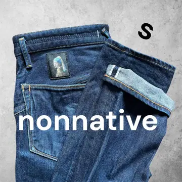 논 네이티브 빨간색 귀 데님 팬츠 nonnative 유니버셜 지퍼 셀비치