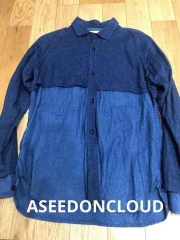 ASEEDONCLOUD 헤링본 절개 셔츠 블루 L
