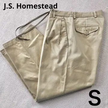 J.S. Homestead 투 턱 와이드 배기 치노 팬츠 베이지