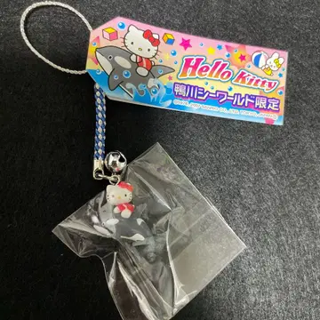 지역 한정 키티 스트랩 카모가와 씨 월드 범고래 블랙