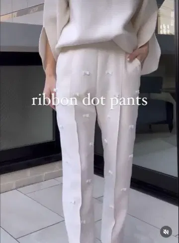heve 리본 도트 팬츠 화이트 036 미사용 새상품 택 포함