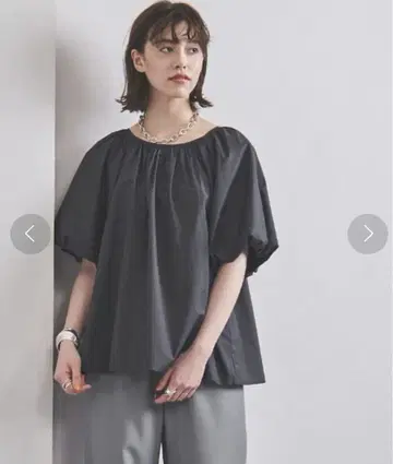 UNITED ARROWS 퍼프 슬리브 블라우스 블랙
