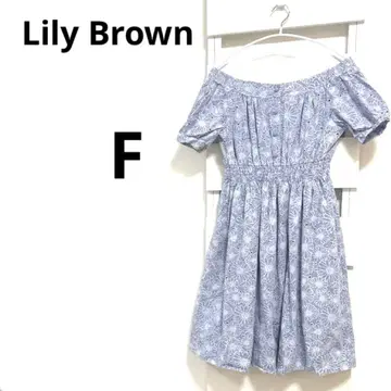 Lily Brown 오프숄더 원피스 [F] 올 패턴 스카이블루 꽃무늬