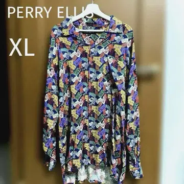 AMERICA PERRY ELLIS 긴팔 레이온 셔츠 XL 올 패턴
