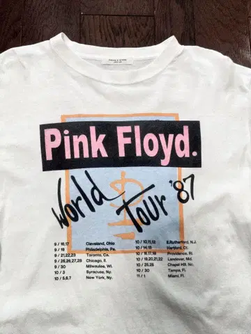 pink floyd 프릭스 스토어 티셔츠 화이트 프리