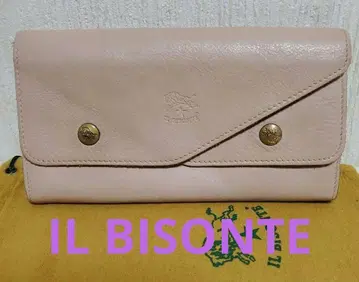 일비종떼 IL BISONTE 플랩 장지갑 천연 가죽 핑크