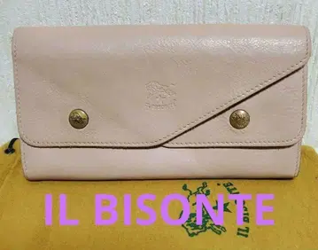일비종떼 IL BISONTE 플랩 장지갑 천연 가죽 핑크