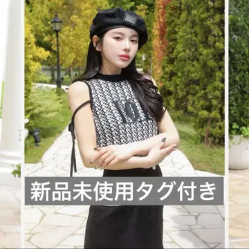 Darich 다리치 DD 로고 믹스 슬리브리스 니트 탑