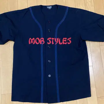 고품질 MOBSTYLES 모브 스타일 상의 진베이 베이스볼 셔츠 M