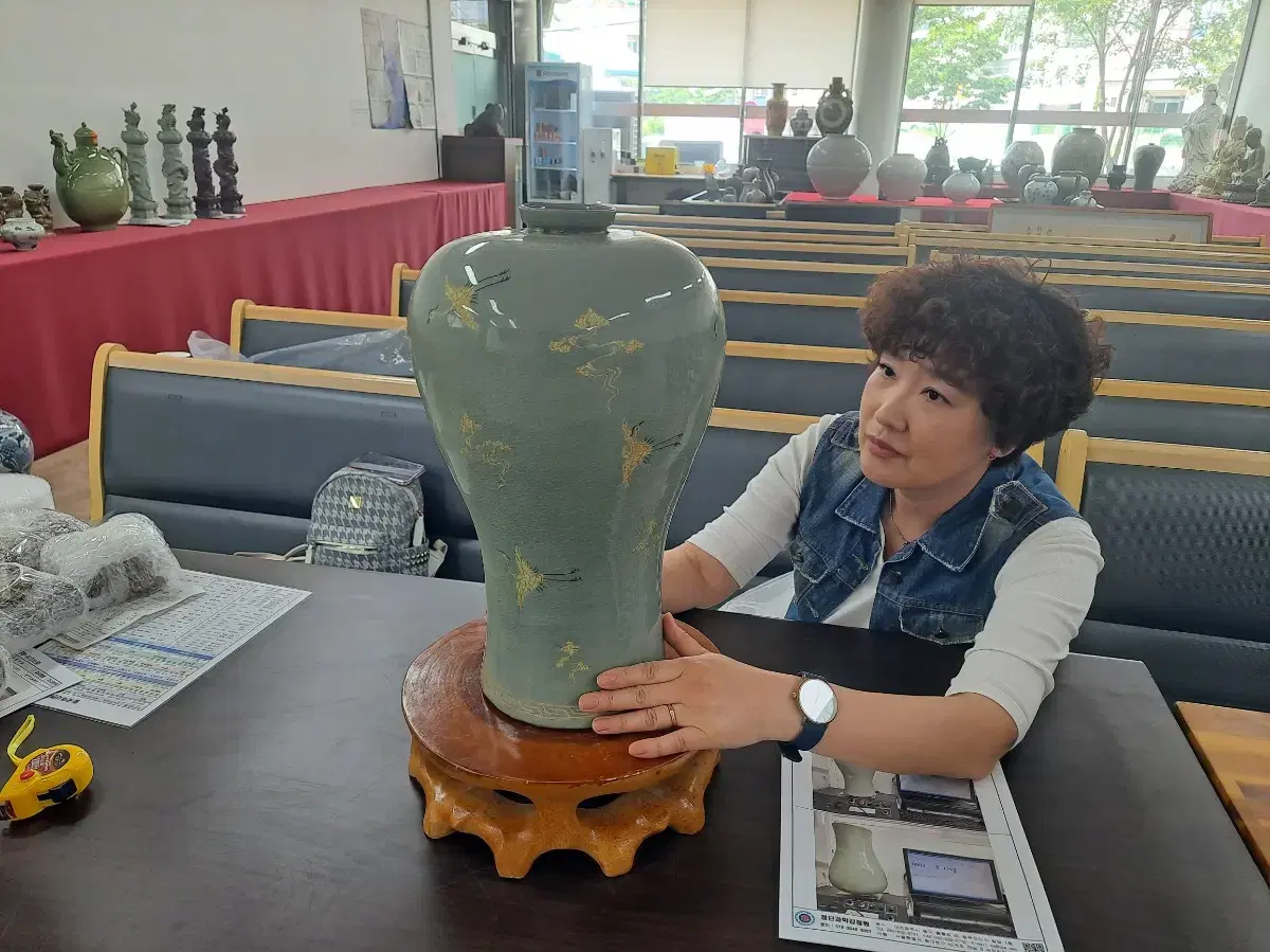 757년 송학(금학)고려청자 상감매병.양자검사합격/과학검사통과