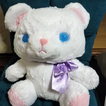 AMUSE 리본 포함 화이트 곰 봉제 인형