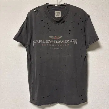 VINTAGE HARLEY-DAVIDSON 데미지 가공 티셔츠 그레이