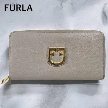 FURLA 훌라 베르베데레 라운드 지퍼 장지갑 베이지