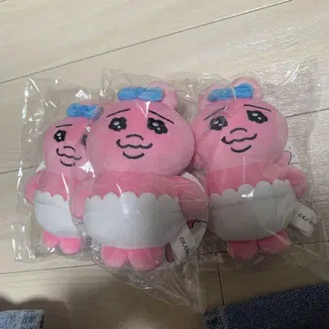 봉제 인형 참(빤쮸토끼) 핑크 3개 세트