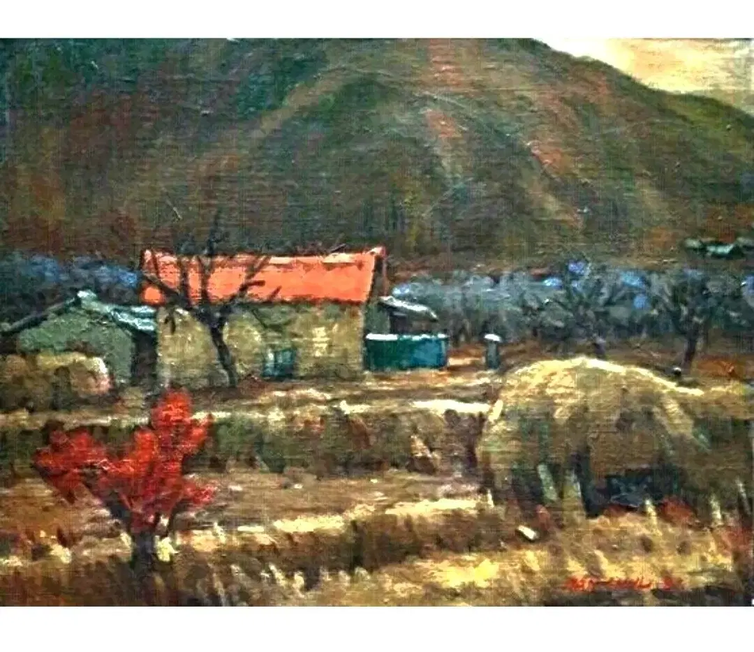 서양화가 한철(1939~2010)화백작  "가을풍경" 10호