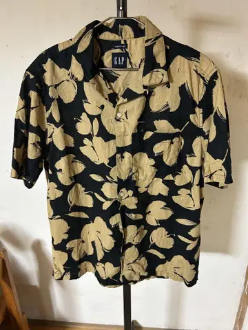 갭 Gap 00S 린넨 혼방 꽃무늬 S/S 린넨 셔츠