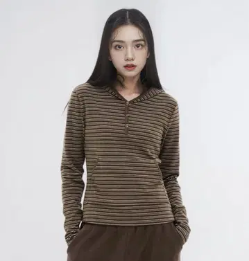 8seconds 스트라이프 헨리넥 긴팔 상의