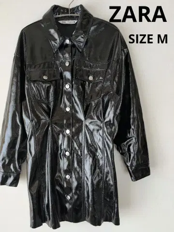 자라 광택 셔츠 자켓 블랙 SIZE M