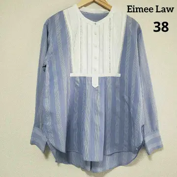 Eimee Law 스트라이프 드레스 셔츠 긴팔 튜닉 블루 38