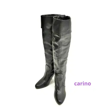 새상품급 carino 가죽 롱 부츠 24.5cm 7613