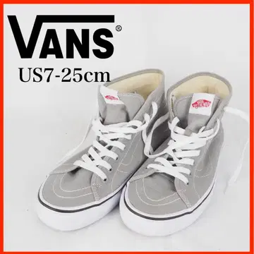 반스*하이컷 스니커즈*스티치*US7-25cm*그레이*O3671