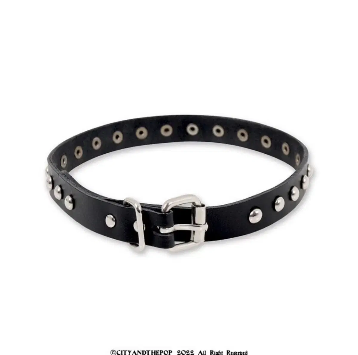 City and the Pop Leather Choker Stud Leather Choker
