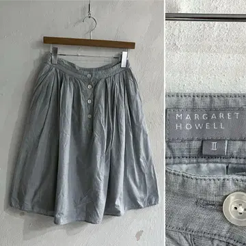 새상품급 Margaret Howell 플리츠 스커트 그레이 MHL.